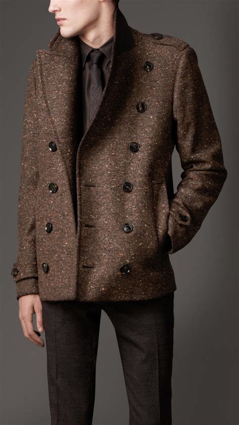 burberry plaid peacoat|Burberry winter coats for men.